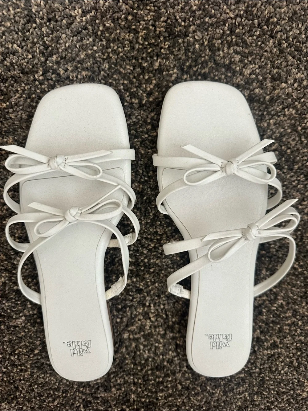 wild fable White Bow-Accent Strappy Slide Mules